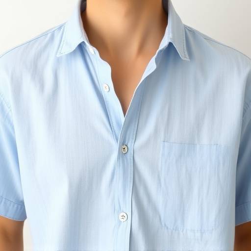 Camicia azzurra in lino con colletto button-down