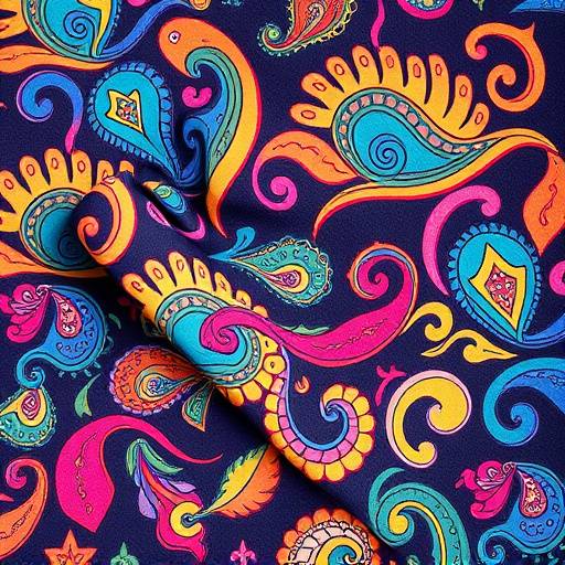 Fazzoletto da taschino in seta con motivo cachemire multicolor