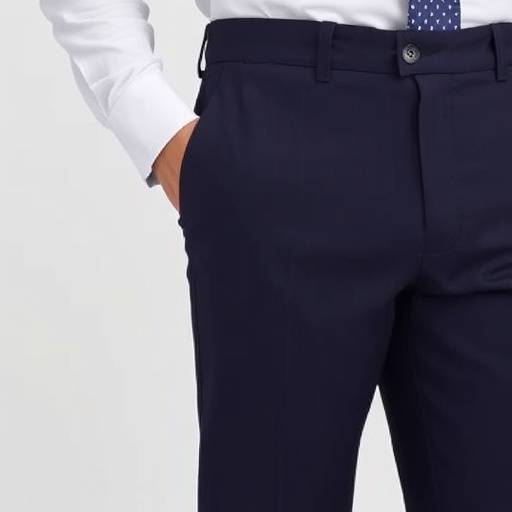 Pantaloni blu navy in lana vergine con taglio sartoriale